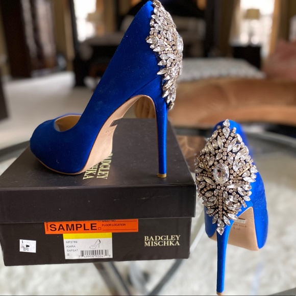 Badgley Mischka Kiara Rhinestone Peep Toe Pumps - Picture 4 of 8